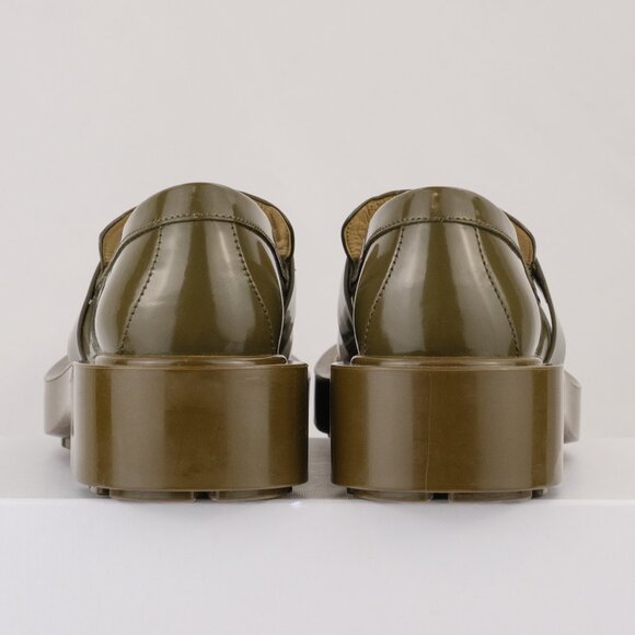 Bottega Veneta Monsieur Patent Leather Loafers, Dark Olive Green, EU 36 / US 6 - Picture 5 of 12